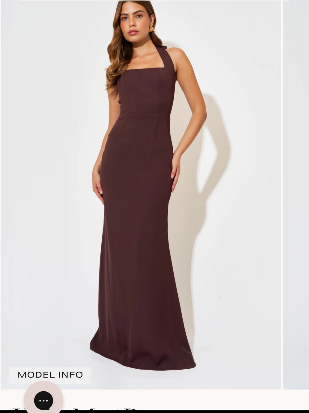 Oddmuse Halter Maxi Dress Size Medium Color Fig NWT